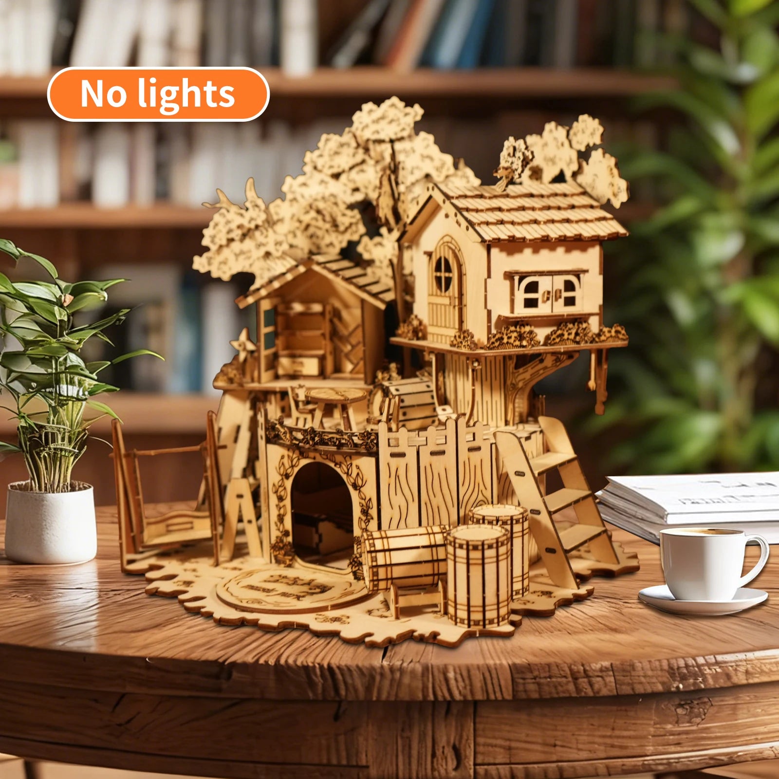 3D Wooden Puzzle Tree House With Light Assembly Model Kits