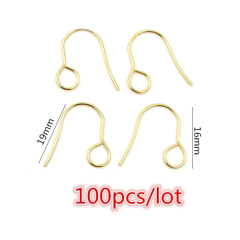 Stainless Steel Earrings Ear Wires  Jewelry Making Findings  30-100 Pieces