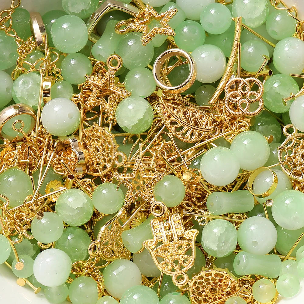 Mixed Glass Beads Metal Pendants For Bracelets & Necklaces