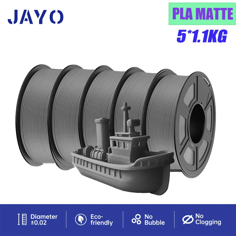 JAYO 5Rolls PLA/PLA Plus/Petg/ABS/TPU/PLA Metal/PLAYG/HS-PLA 3D Printer Filament 1.75mm FDM