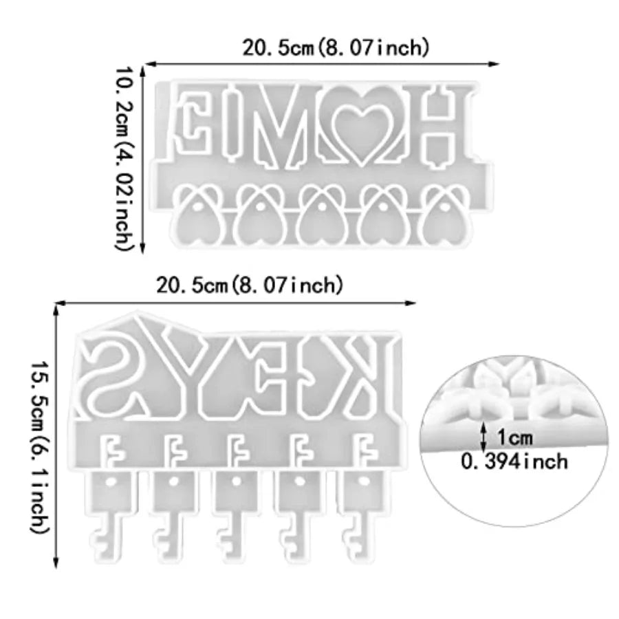 Key Holders Resin Molds Wall Decor  2Pcs