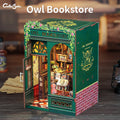 Cutebee 3D Wooden Puzzle Miniature Model Kits Owl Bookstore