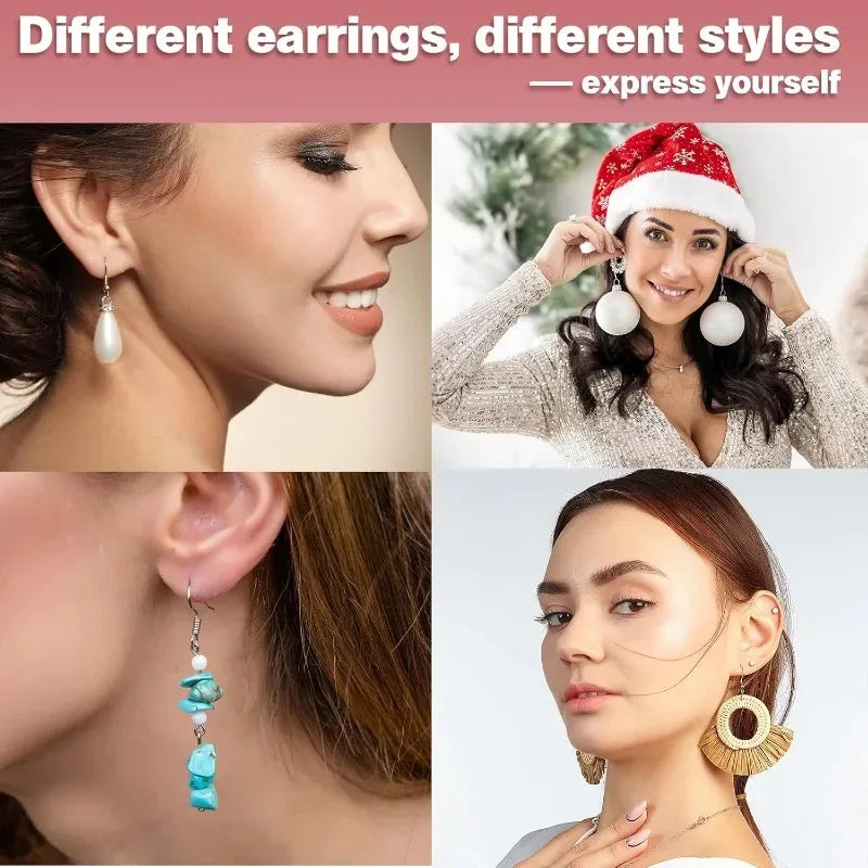 925 Silver Plated & Gold  Earring Hooks  300pcs DIY Hypoallergenic Findings with Jump Rings Earring Backs Kit