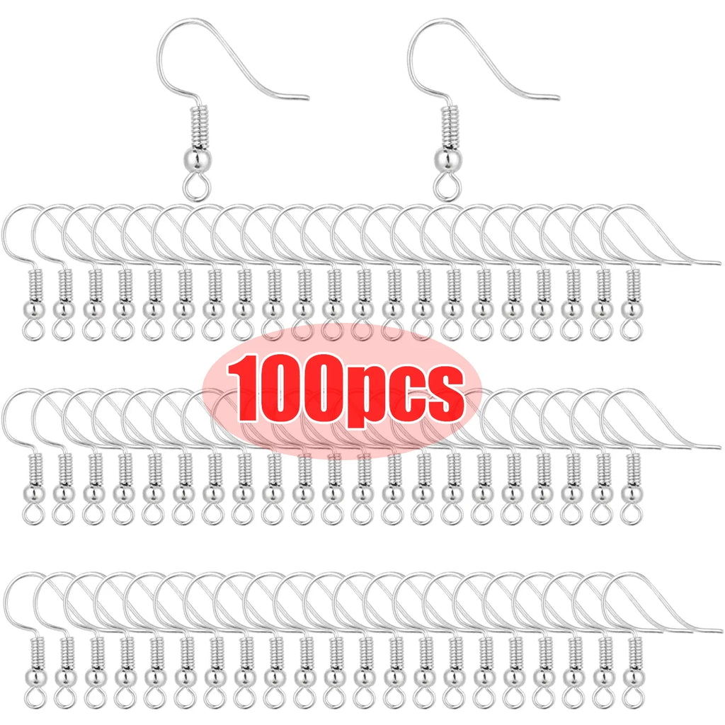 Earring Findings Stainless Steel Hypoallergenic Earring  Hooks 100/200pcs