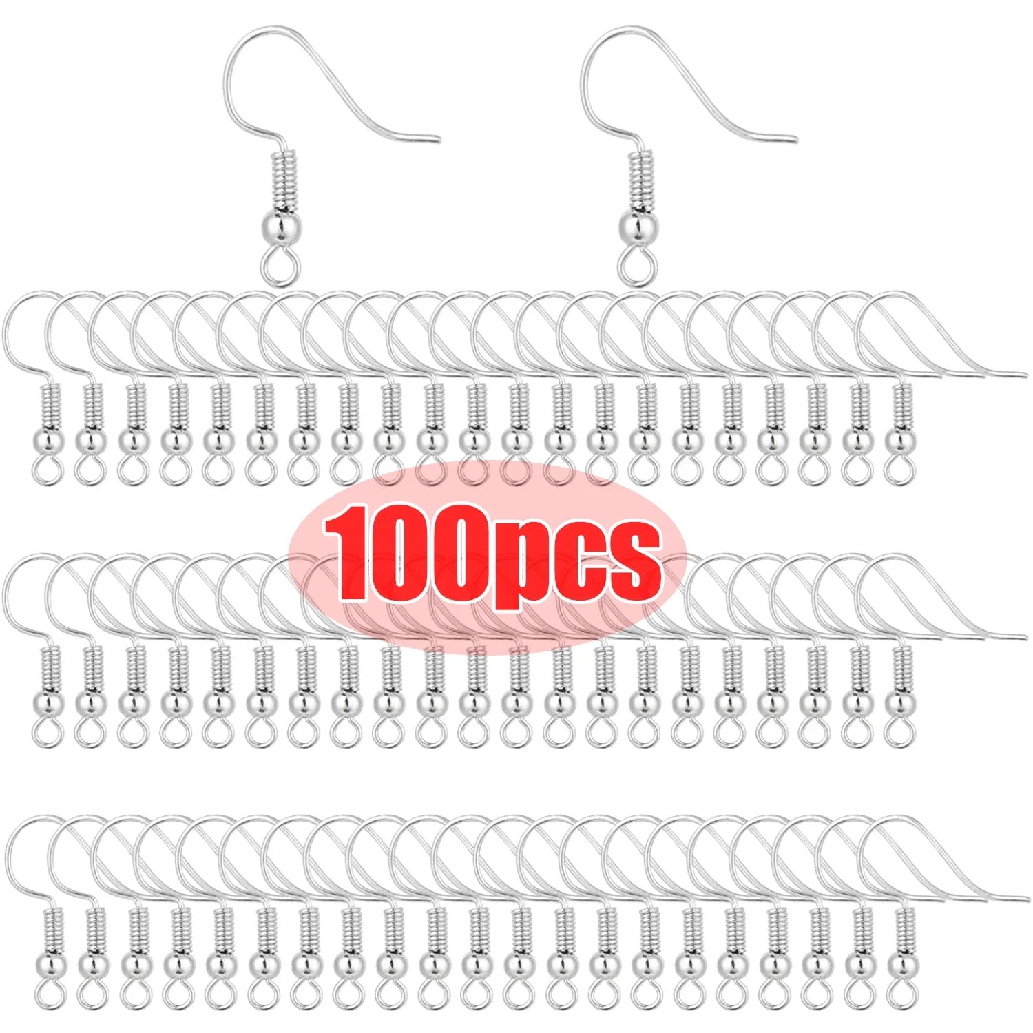 Earring Findings Stainless Steel Hypoallergenic Earring  Hooks 100/200pcs