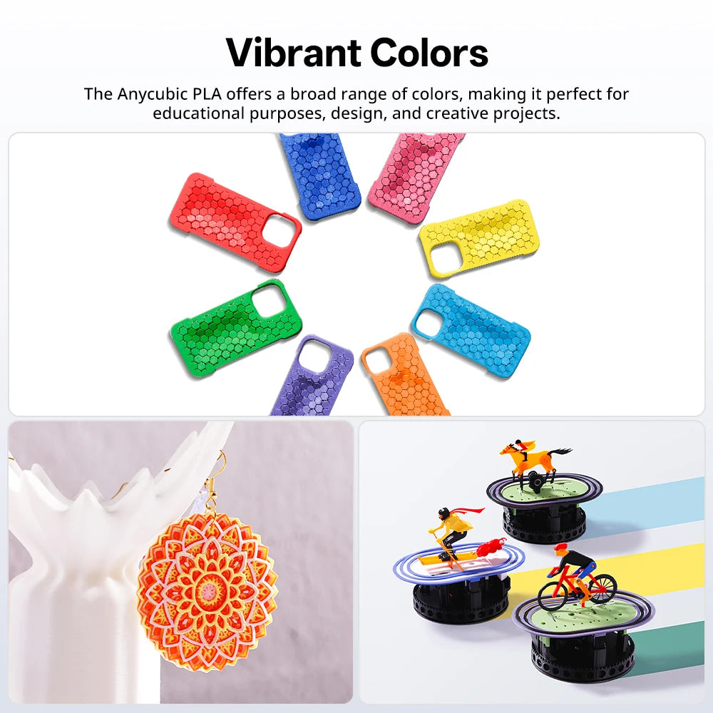 ANYCUBIC 3D Printer PLA Multicolor Filament 1.75mm 1kg/Roll Plastic FDM 3D Printer Kobra