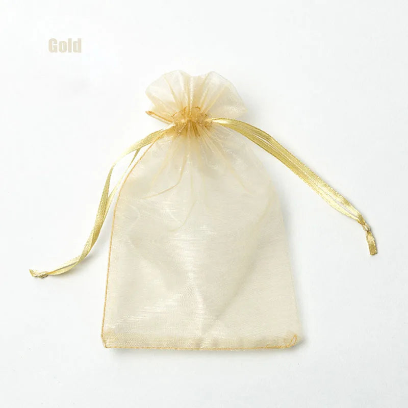 Drawable Organza Jewelry Packaging 7x9 9x12cm 10x15 13x18cm  22 Colors 100 Pieces