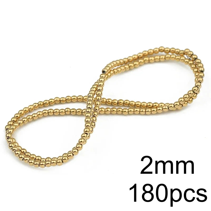 AAA+ Retention Color Natural Gold Plated Hematite  Loose Beads For Jewelry Making