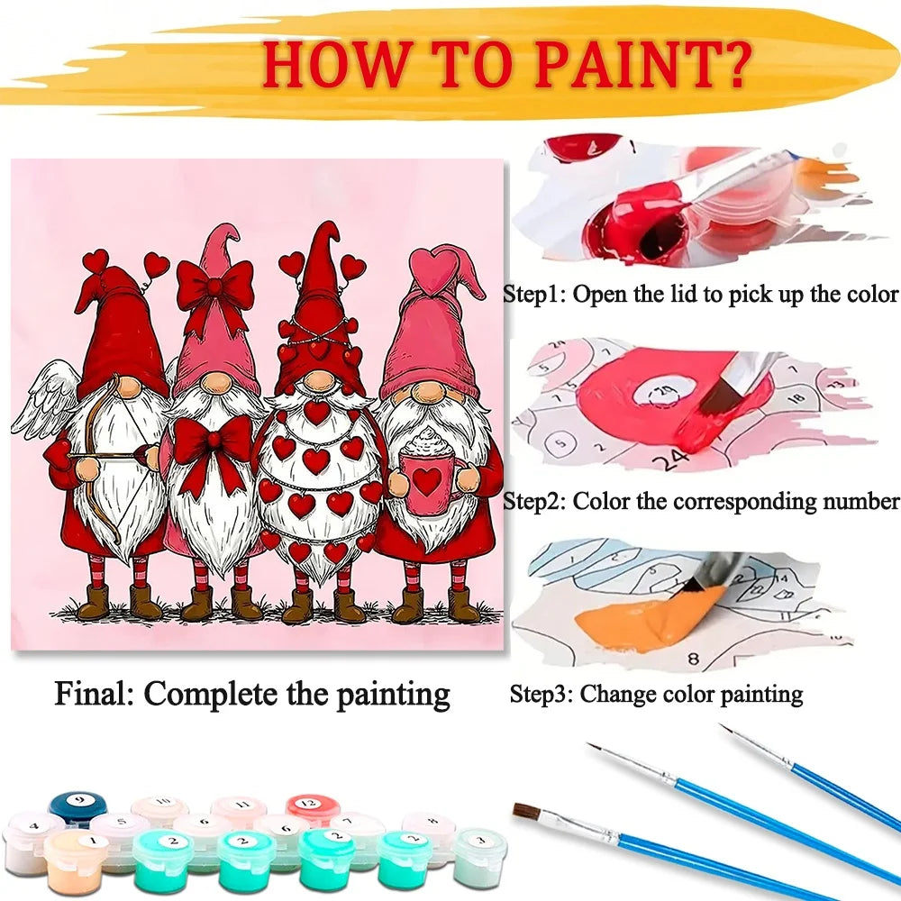 Adorable Gnomes ❤️  Paint By Numbers Kit