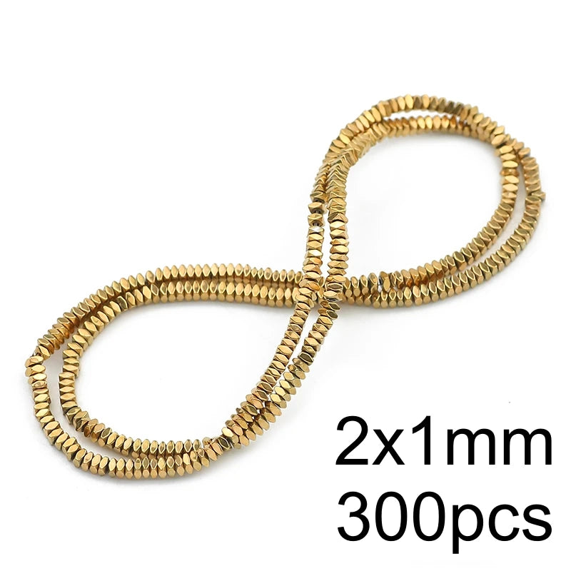 AAA+ Retention Color Natural Gold Plated Hematite  Loose Beads For Jewelry Making