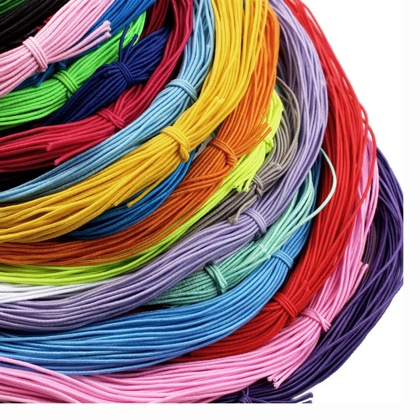 Braided Elastic Cord Stretch String Fabric Crafting Cords for Jewelry Making 23 Colors 1mm Thick  24M Length