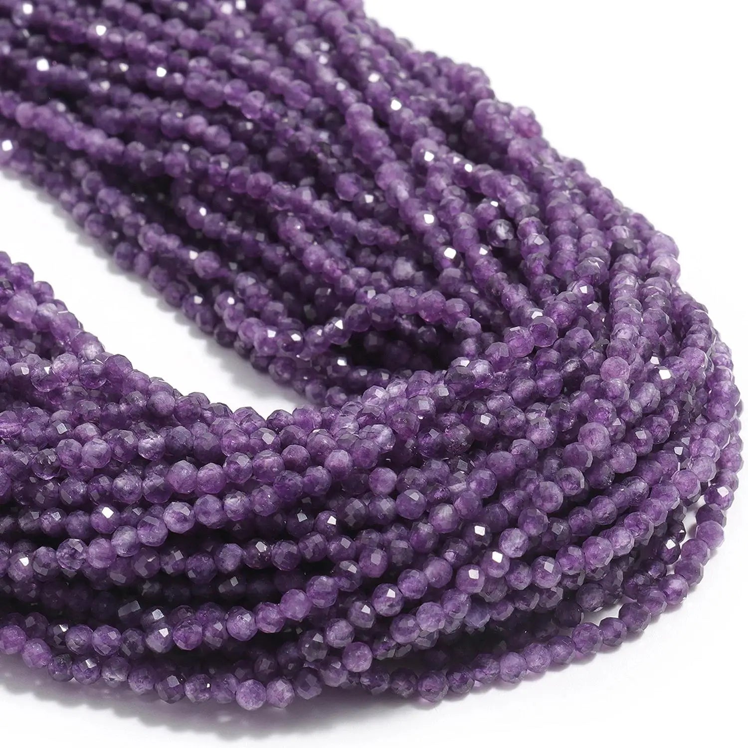 2, 3, 4mm Faceted Tiny Beads Natural Stone  Aquamarine Lapis Lazuli Tourmaline Amethyst  & More
 for Jewelry Making