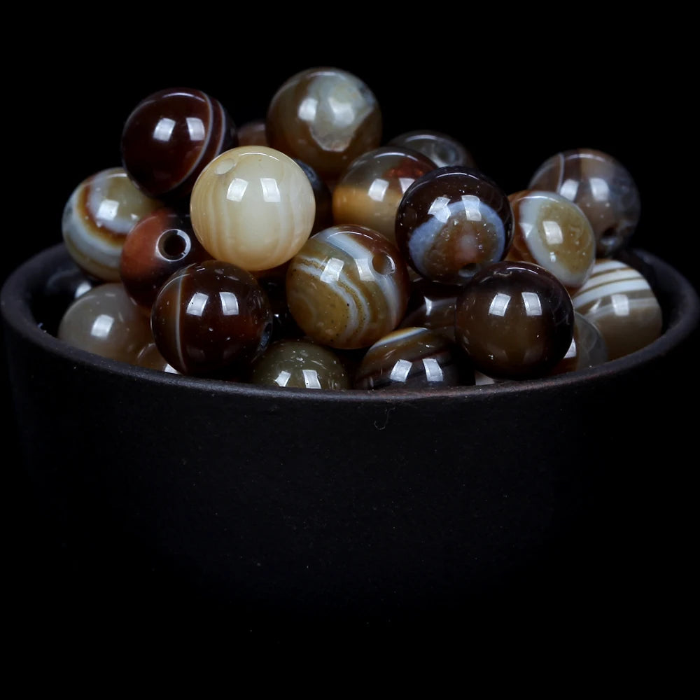 Natural Round  Stone Beads For Jewelry Making