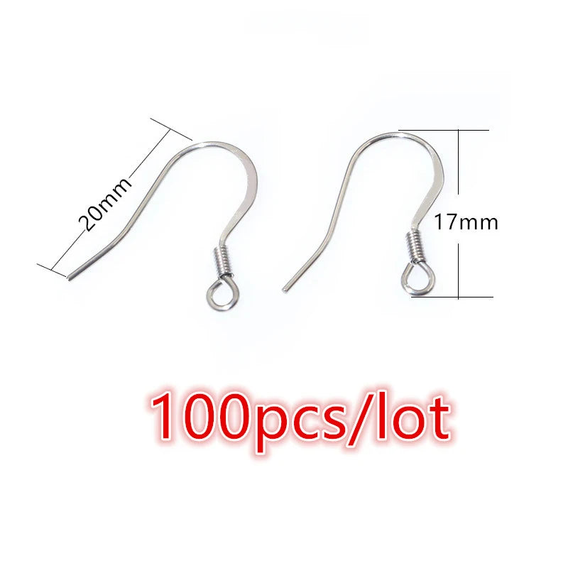 Stainless Steel Earrings Ear Wires  Jewelry Making Findings  30-100 Pieces