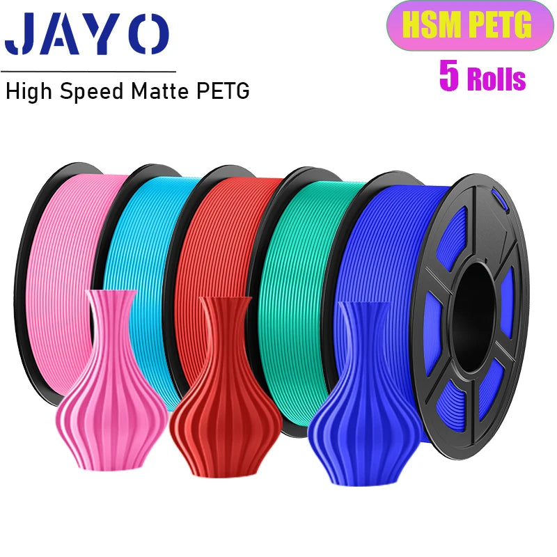 JAYO 5Rolls PLA/PLA Plus/Petg/ABS/TPU/PLA Metal/PLAYG/HS-PLA 3D Printer Filament 1.75mm FDM