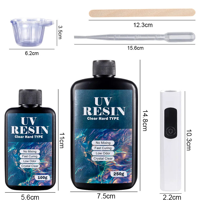 UV Resin Kit With Light Upgraded Hard Type Crystal Clear  Jewelry Making & More