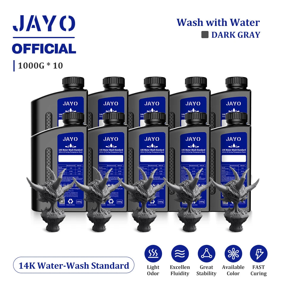 JAYO Water Wash  405nm UV Resin 10kg ABS Like 3D Printer Resin  Standard Rapid Photopolymer Resin for LCD/DLP/SLA