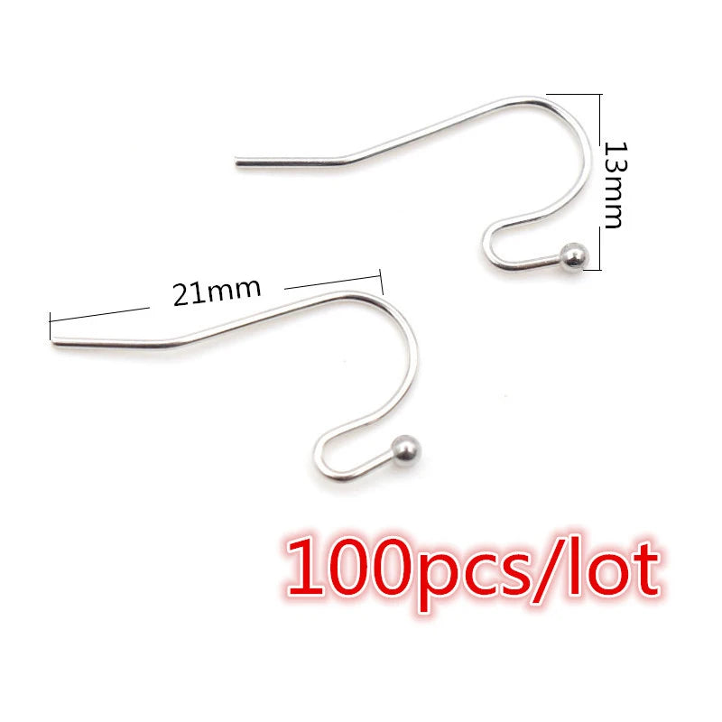 Stainless Steel Earrings Ear Wires  Jewelry Making Findings  30-100 Pieces