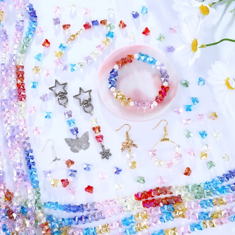 Colorful Crystal Butterfly Beads for Bracelets, Necklaces, Earring, 8x10mm