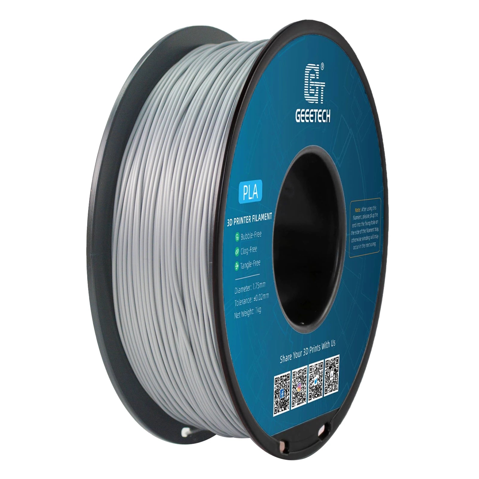 Geeetech 3d printer Filament PLA PETG Plastic 1kg 1.75mm,Tangle-Free,  wire materials, black, white, vacuum packaging