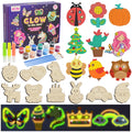 Fun To Paint Magnets Wood Crafts Glow in The Dark, Kit