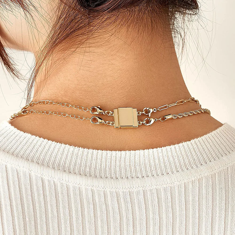 Layered Necklace Magnetic Clasps for Layering Multiple Strands Jewelry Findings 1set