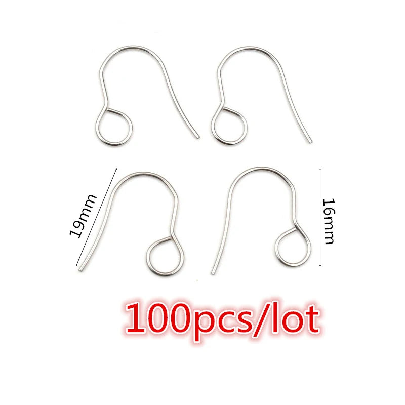 Stainless Steel Earrings Ear Wires  Jewelry Making Findings  30-100 Pieces