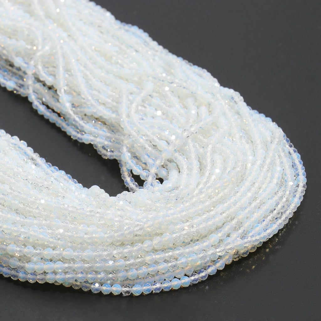 2, 3, 4mm Faceted Tiny Beads Natural Stone  Aquamarine Lapis Lazuli Tourmaline Amethyst  & More
 for Jewelry Making
