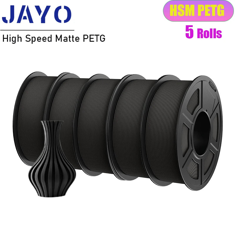 JAYO 5Rolls PLA/PLA Plus/Petg/ABS/TPU/PLA Metal/PLAYG/HS-PLA 3D Printer Filament 1.75mm FDM