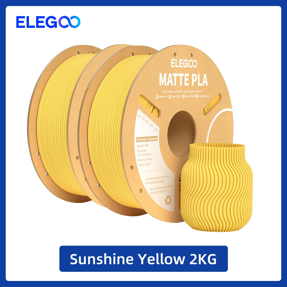 Matte Filament PLA 1KG for FDM 3D Printer PLA ELEGOO Dimensional Accuracy +/- 0.02mm