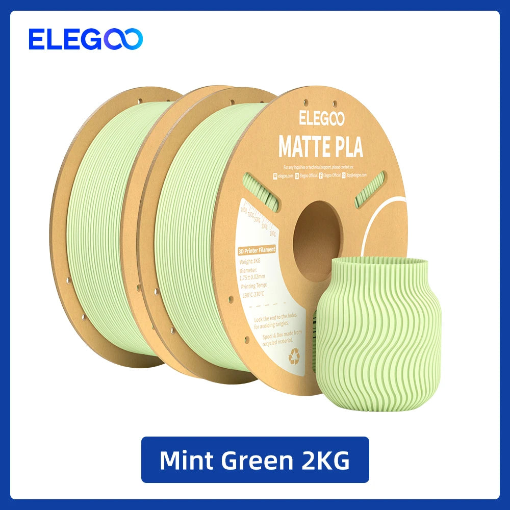 Matte Filament PLA 1KG for FDM 3D Printer PLA ELEGOO Dimensional Accuracy +/- 0.02mm