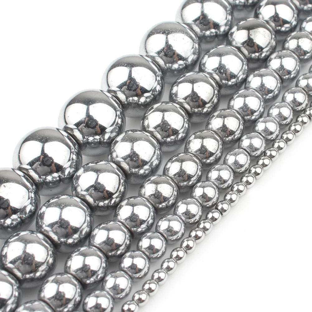AAA  Hematite Stone Beads Round  For Jewelry Making  Bracelets, Necklaces,   2/3/4/6/8/10/12MM 15"Strand
