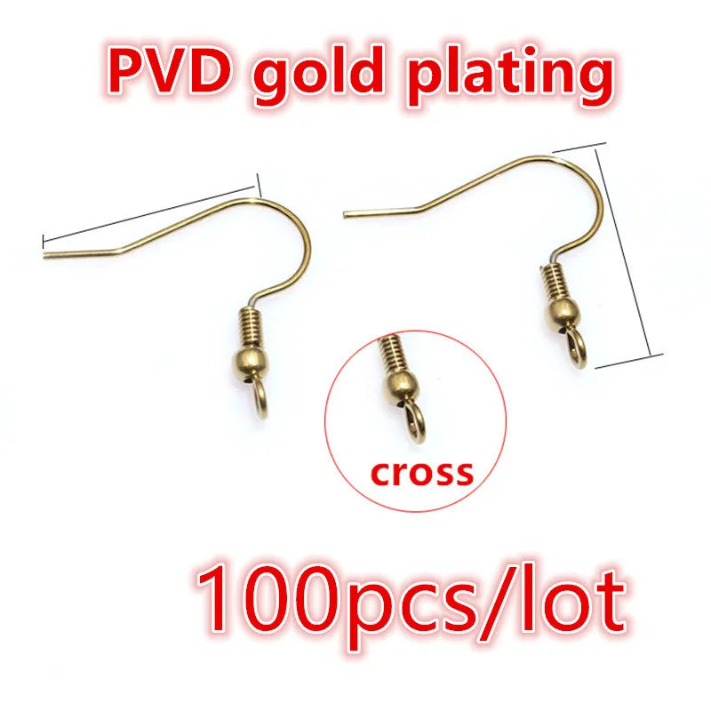 Stainless Steel Earrings Ear Wires  Jewelry Making Findings  30-100 Pieces