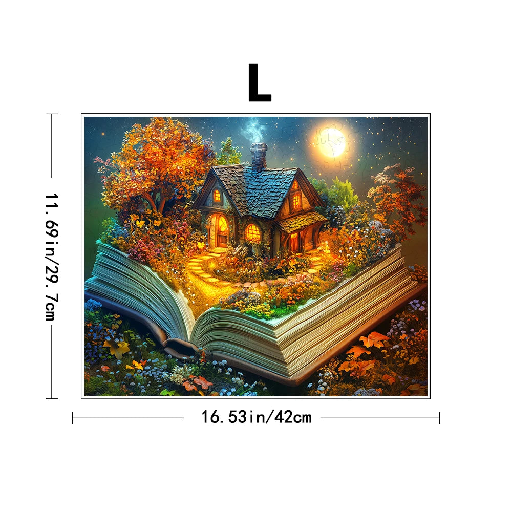 3D Stereo Book Scene Wooden Puzzle - Montessori Toy , Animal-Themed, for Adults & Kids