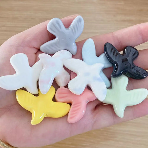 2pcs Peace Dove Ceramic Beads/Pendant For  Jewelry Making