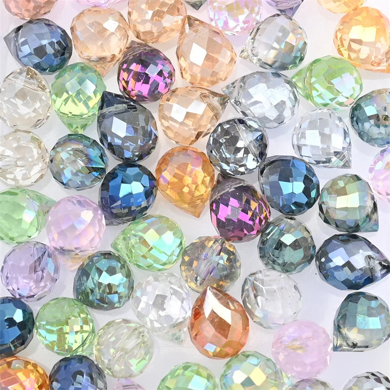 Beautiful Colors Czech Crystal Waterdrop Beads Faceted  for Jewelry Making 10x8mm 20 Pieces