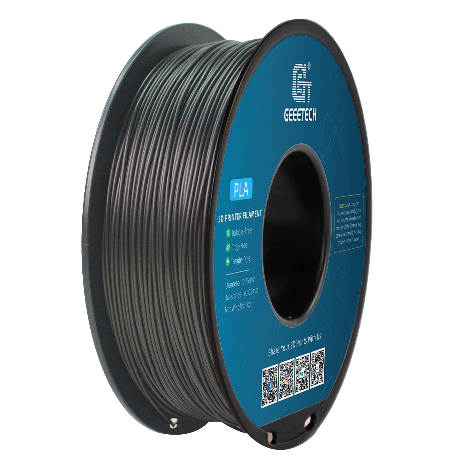 Geeetech 3d printer Filament PLA PETG Plastic 1kg 1.75mm,Tangle-Free,  wire materials, black, white, vacuum packaging