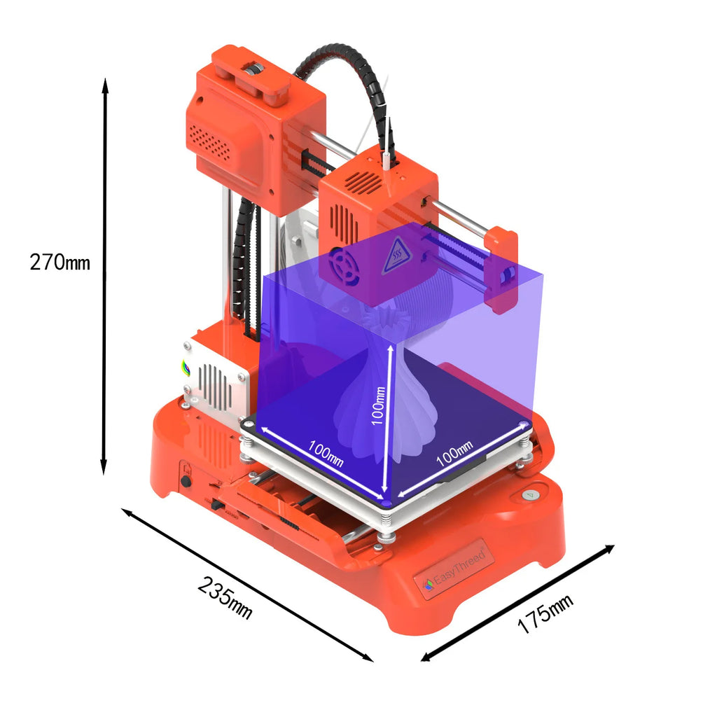Easy Thread K7 Portable Mini Desktop 3D Printer Model Making Entry Level Printer for Beginners & Kids