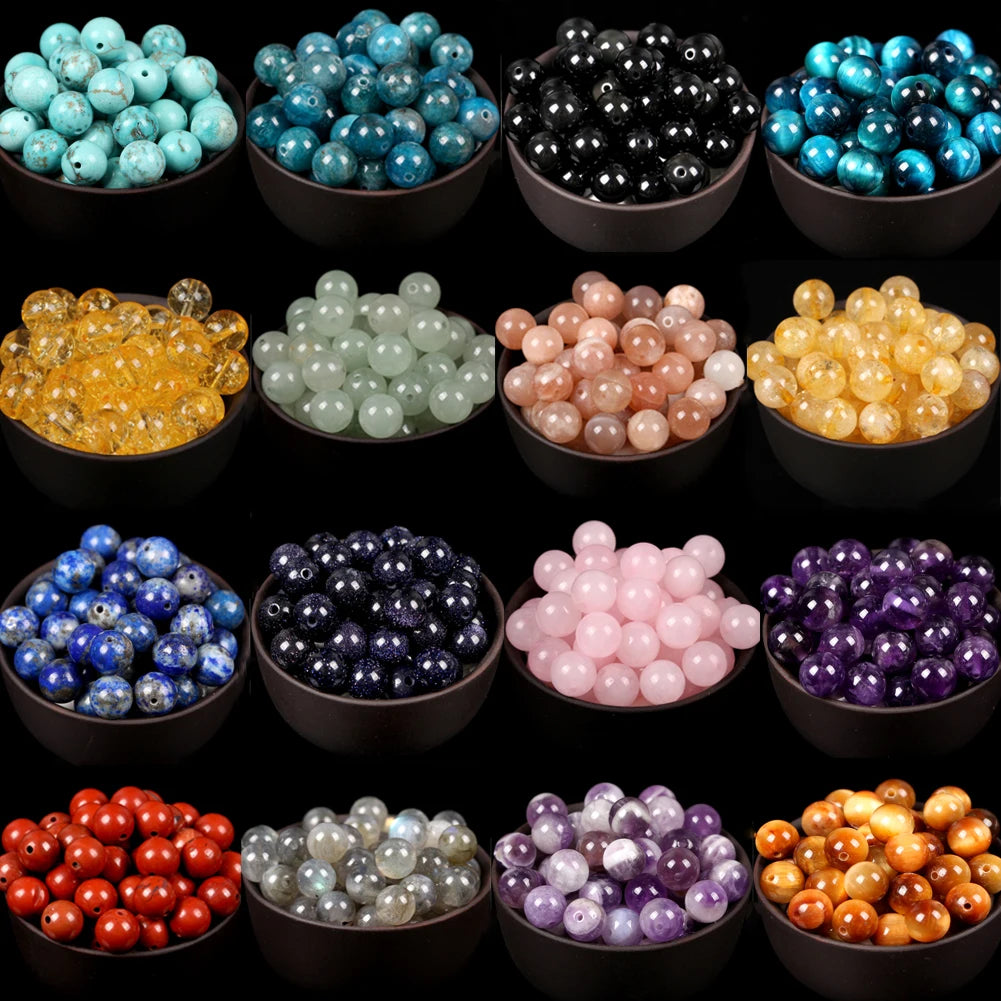 Natural Round  Stone Beads For Jewelry Making
