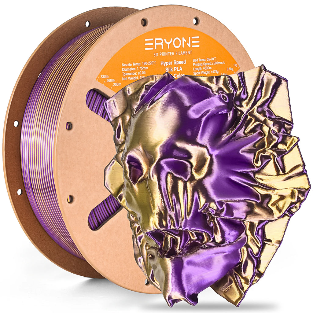 ERYONE 1KG Silk Dual Color PLA Series 3D Printer Filament 1.75mm,Coextrusion Silky Shiny Finish