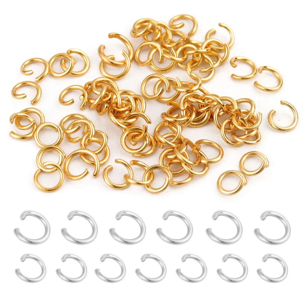 Stainless Steel Split Rings Gold/Steel Color Open Jump Rings For  Finding Jewelry  Making 100-200 Pieces