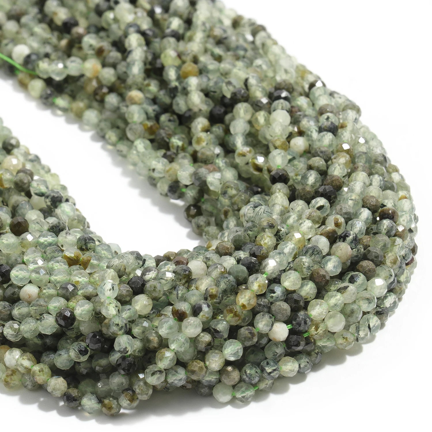 2, 3, 4mm Faceted Tiny Beads Natural Stone  Aquamarine Lapis Lazuli Tourmaline Amethyst  & More
 for Jewelry Making