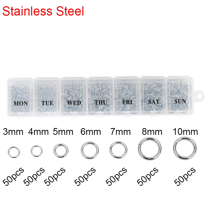 Stainless Steel Lobster Clasps Open Jump Rings Crimp Beads Caps For  Bracelet Necklace  Jewelry Findings Set
