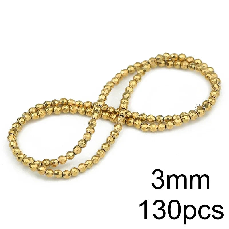 AAA+ Retention Color Natural Gold Plated Hematite  Loose Beads For Jewelry Making