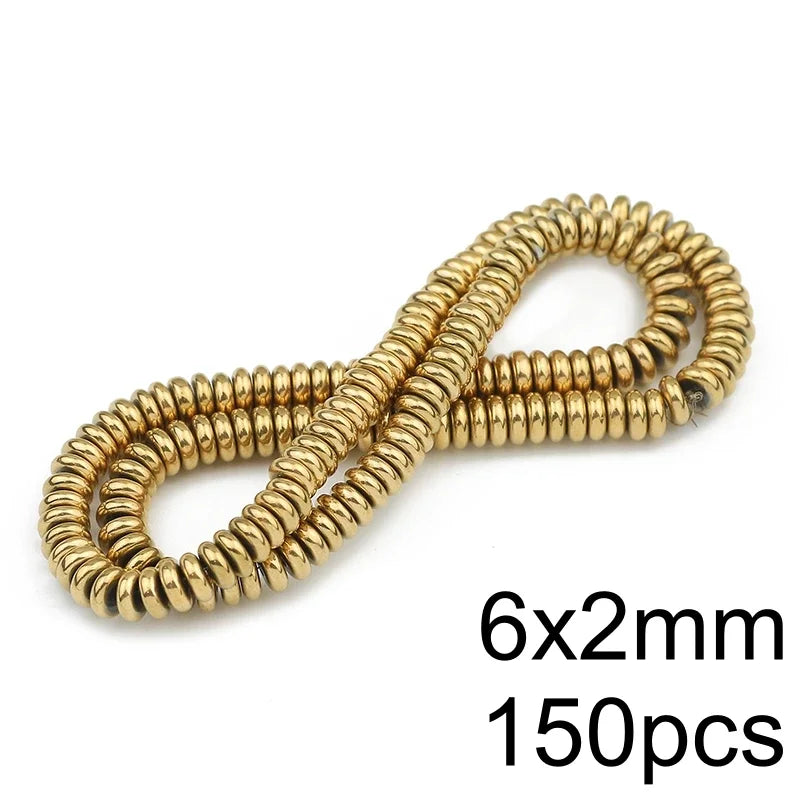 AAA+ Retention Color Natural Gold Plated Hematite  Loose Beads For Jewelry Making