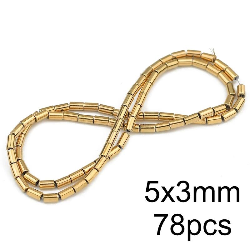 AAA+ Retention Color Natural Gold Plated Hematite  Loose Beads For Jewelry Making