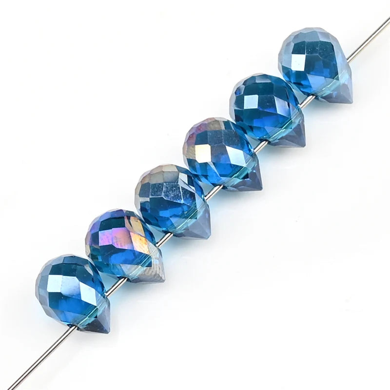 Beautiful Colors Czech Crystal Waterdrop Beads Faceted  for Jewelry Making 10x8mm 20 Pieces