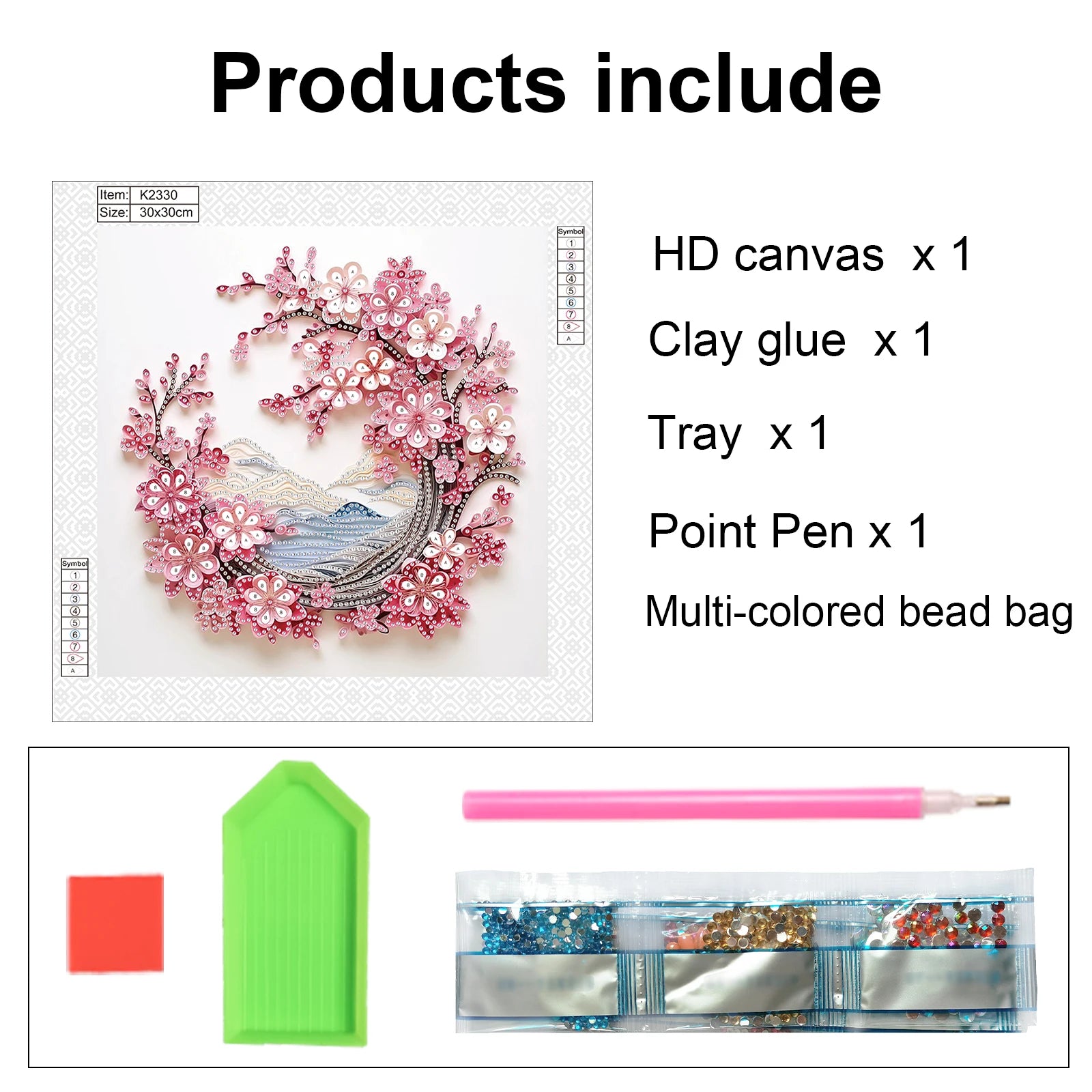 Diamond Paint Art Kit Peach Blossom Shape for Adult Beginner
