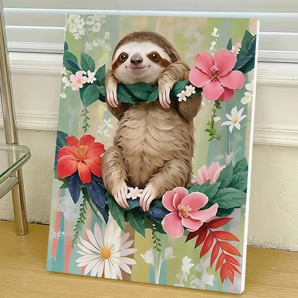 Cute Sloth Art Paint By Numbers Kit