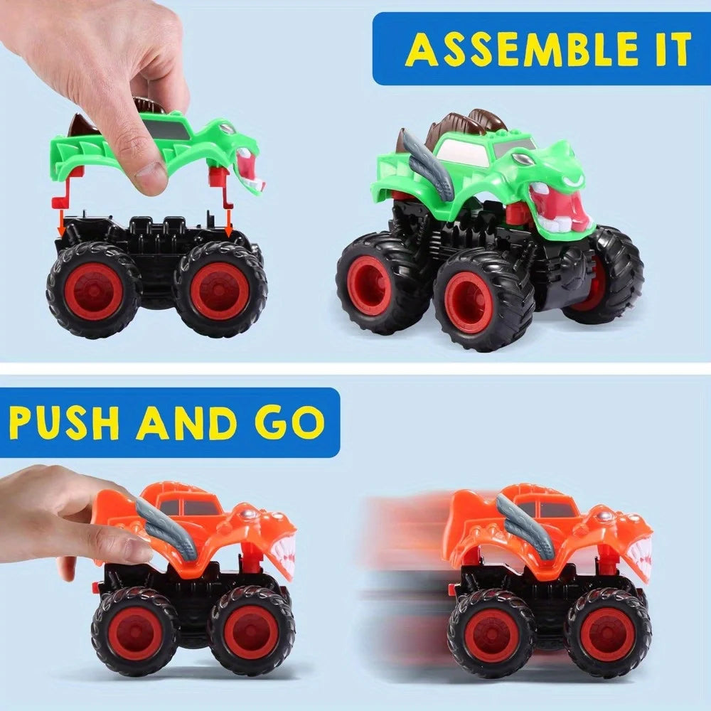 JOYFY Kids Craft Kit Build & Paint Your Own Friction Powered Monster ATV